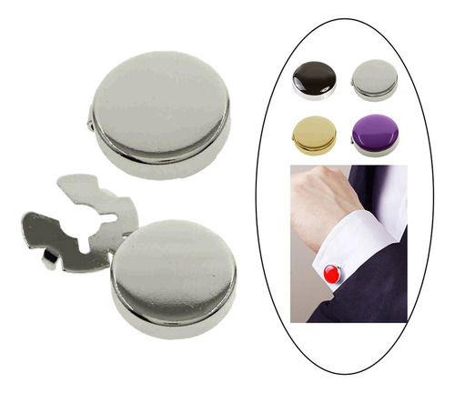 - 2 X 2x Gemelos Para Hombre Cubrebotones Fiesta Cobre Plata