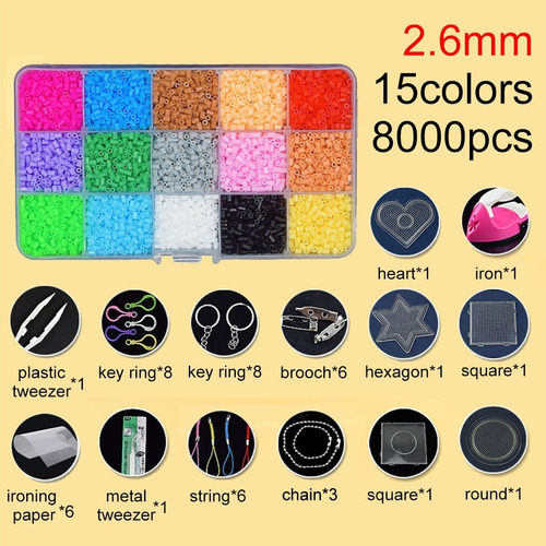 2.6/5mm Multi Colores Perler Perlas De Bricolaje Fusible Per