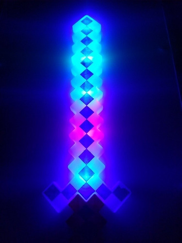 2 Espada Infantil Craft 58 Cm Com Som E Luz Led Premium Jogo Cor Azul