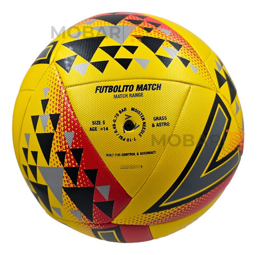 Balon Futbolito Futbol 7 N° 5 Mitre Match Bote Medio / Bajo Color Amarillo N° 5
