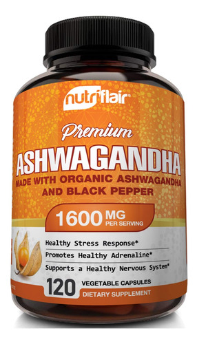 Nutriflair Ashwagandha 1600 Mg, Con Pepper