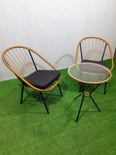 Combo 2 Sillas Asuncion C/almohadones + Mesa Trípode Balcón