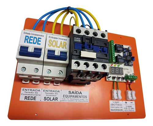 Imagem 3 de 6 de Quadro De Automação Sistema Solar Liga Desliga Inversor 110v