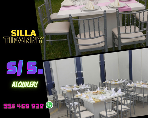 Silla Bar Alta Tiffany Sala Lounge Toldos Catering Rústico