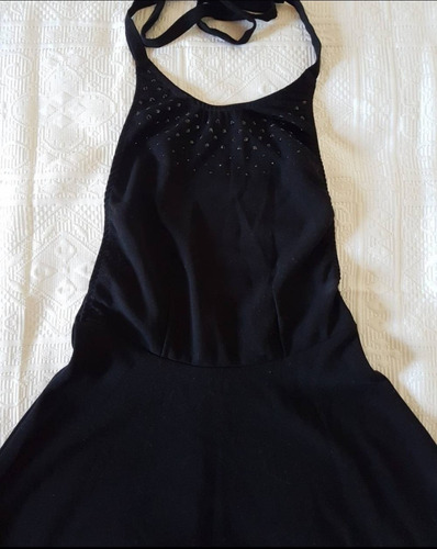 Vestido Negro Talle S Marca Delaostia Con Espalda Baja