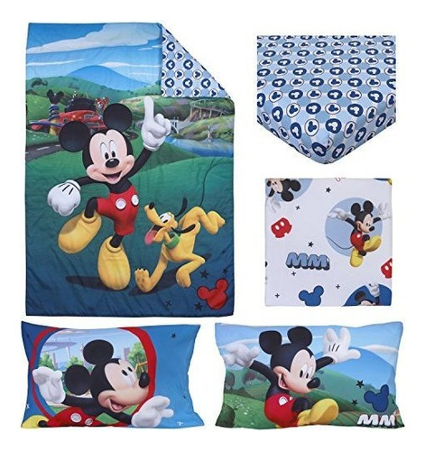 Juego De Cama Disney Para Niños Pequeños, 4 Piezas, Mickey