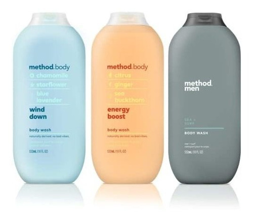 Gel Para Baño Y Ducha - Method Body Wash Sampler Variety - 3