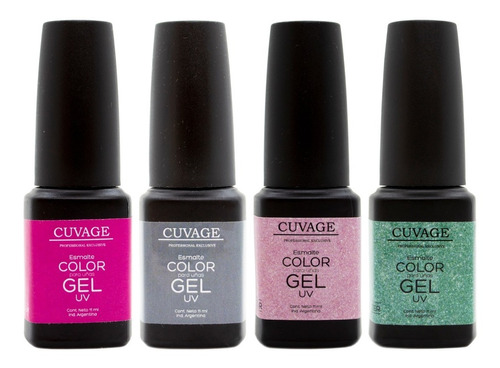 Cuvage Kit X4 Esmalte Semipermanente Gel Uñas 11ml 6c