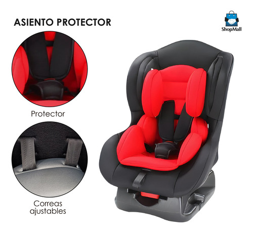 Asiento De Bebé Para Coche Asiento Inclinable 3 Posiciones Color Rojo Asiento de carro para bebé