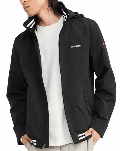 Chamarra tommy negra new arrivals