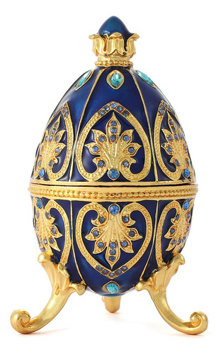 Qifu Faberge - Caja De Joyeria Esmaltada Estilo Huevo Con Bi