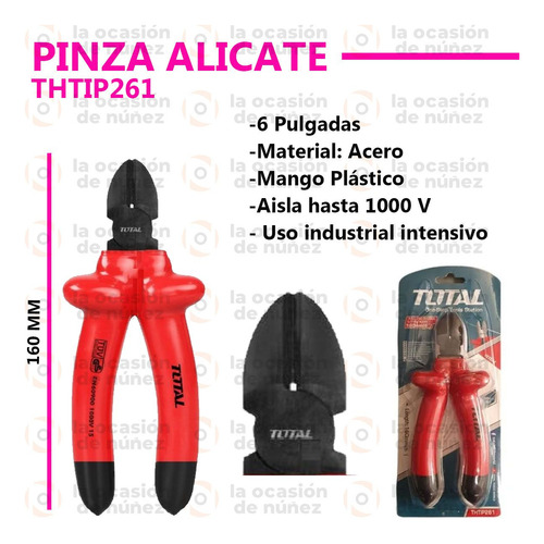Pinza De Punta + Alicate Alta Tension Aisladas Total