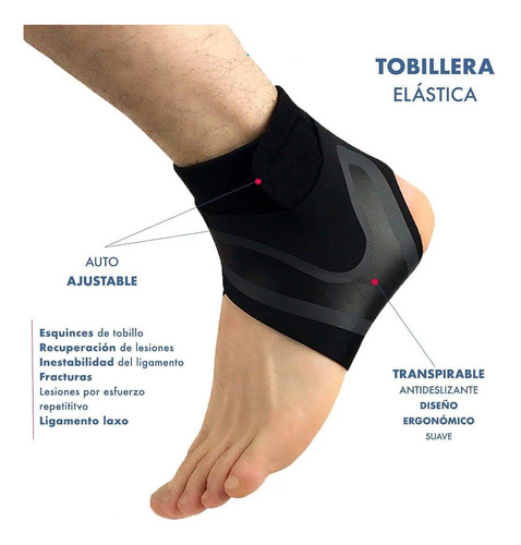 2pzas Tobilleras Elásticas Ortopédicas Fascitis Plantar