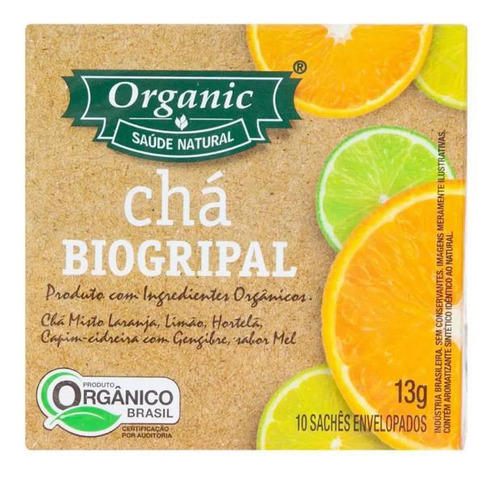 Kit 3x: Chá Orgânico Biogripal Organic 10 Sachês