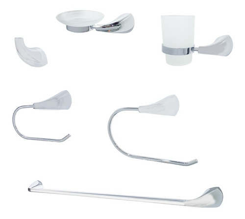 Set Accesorio Baño 6 Piezas Izmir Cromo Brillante