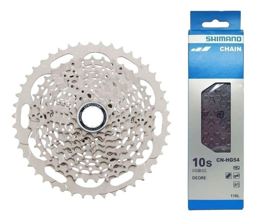 Casete Shimano CS-m4100 de 10 V y cadena Shimano CN-HG54 de 10 V