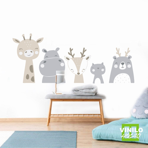 Vinilo Decorativo Animalitos Nordico Tribal