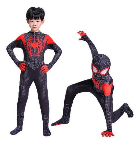 Q Cosplay Niños Adultos Disfraz Traje Spiderman Miles #
