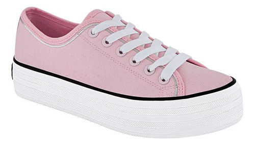 Tenis Urbano W88368pr Textil Ojal Metal Cordones Mujer