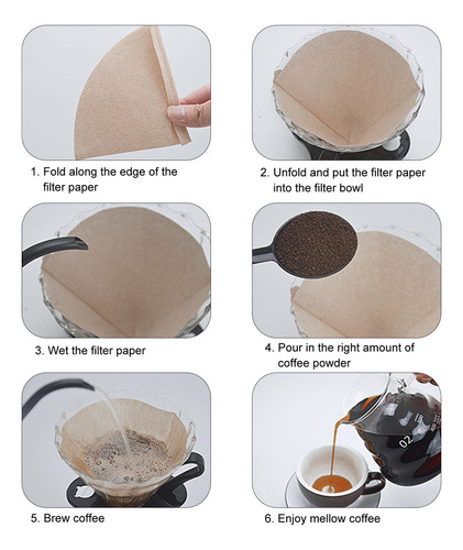 C H Papel Colador De Café, 100 Unidades, V60, Desechable,