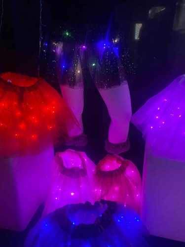 Pollera Tutu Luminosa Led Cotillon Princesa Disfraz Colores