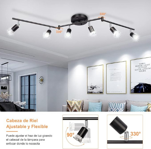 Iluminación De Riel Led De 6 Luces Mexgogo,nergo