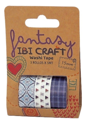 Washi Tape Decorada Ibi Craft Pack X3 Serviciopapelero