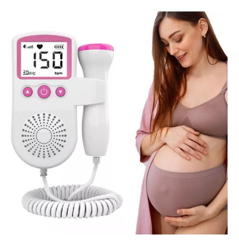 Doppler Fetal Monitor Para Bebe Monitor Para Escuchar Latidos Bebe Doplerd Fetal Color Blanco Y Rosa