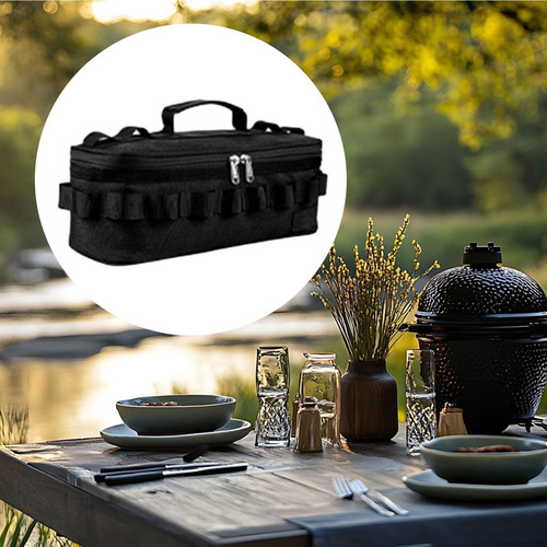 Camping Kitchenware De Mesa Bolsa De Almacenamiento Negro