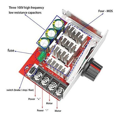 Dc Pwm Hho Cr Brush Motor Controlador Velocidad V