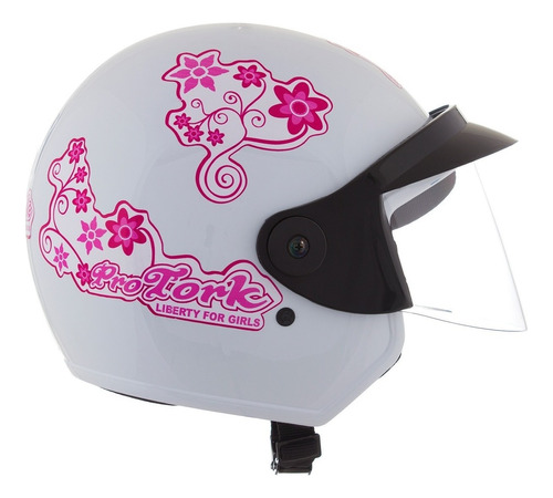 Capacete Feminino Aberto Liberty 3 For Girls Pro Tork Cor Branco Tamanho do capacete 60