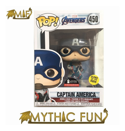 Funko Pop Marvel - Captain America Glows In The Dark 450 (Usado)