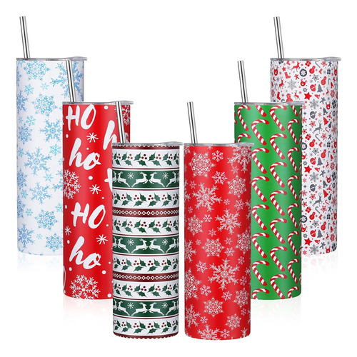 Juego De 6 Vasos De Navidad De 20 Oz Vasos Delgados De ...