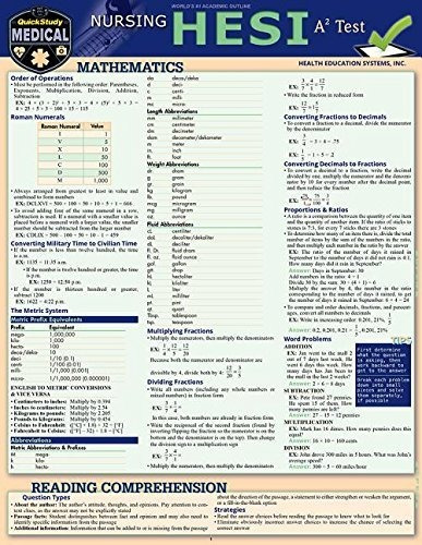 Book : Nursing Hesi A2 A Quickstudy Laminated Reference And