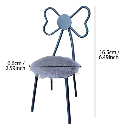 Silla De Casa De Muñecas En Miniatura A Escala Gris Claro