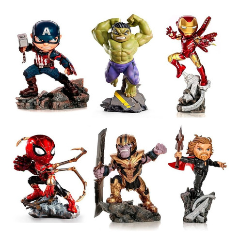 Combo X 6 Figuras Avengers Endgame Minico Iron Studios