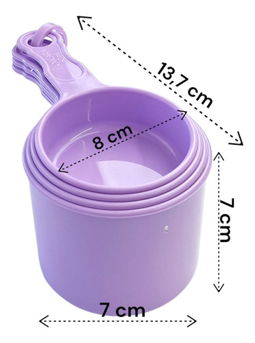 Jogo De Xícara Medidora Plastica Com 4 Peças Roxa Xm-05