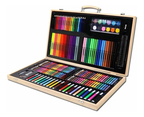Lápices De Colores 180 Pzas Colorear Crayon Plumón Reyes 
