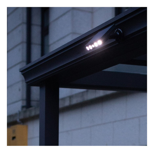 Lámpara Solar, Luz Led, Sensor De Presencia, Poste De Pared