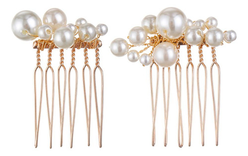 Peineta En Forma De Horquilla Bride Barrette Pearl Hecha A M