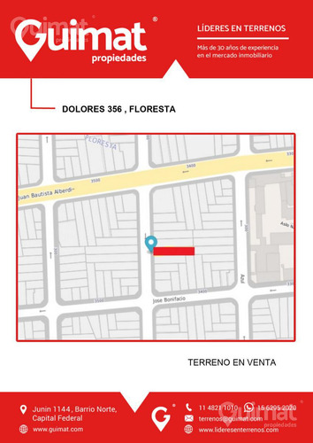 Excelente Terreno En Floresta- Lideres En Terrenos