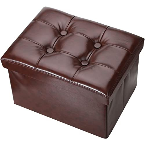 16  Small Leather Ottoman Stool Foot Rest Stool Under D...