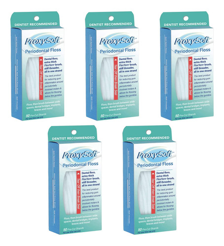 Proxysoft Hilo Dental Periodontal - Paquete De 5 (250 Hebras