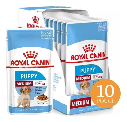 Alimento Perro Pouch Royal Canin Medium Puppy 10un 