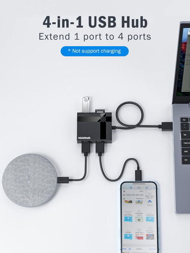Mkighub Usb A Hub, Concentrador Usb 3.0 De 4 Puertos, Expans