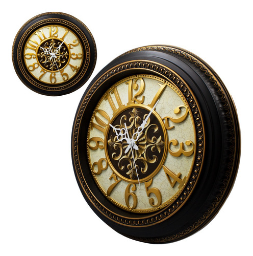 Relógio De Parede Redondo Grande Vintage Arabesco 50cm