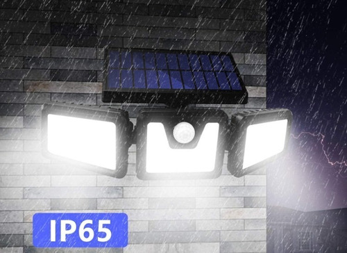 Lampara Solar, Sensor De Movimiento, Triple, 1200 Lm, Ip65