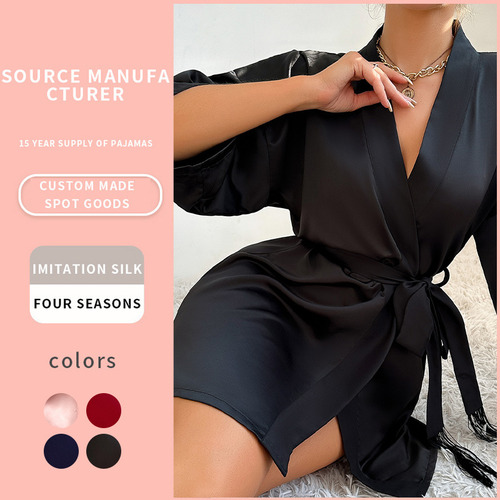 Pijama Para Mujer, Bata De Seda, Bata Erótica, Pijama Y