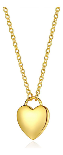 Collar Con Colgante De Corazón Inflado En Oro Vermeil De 18