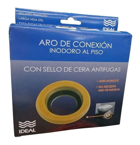 Aro De Cera Conexión Anti Fugas Para Inodoro Al Piso Ideal